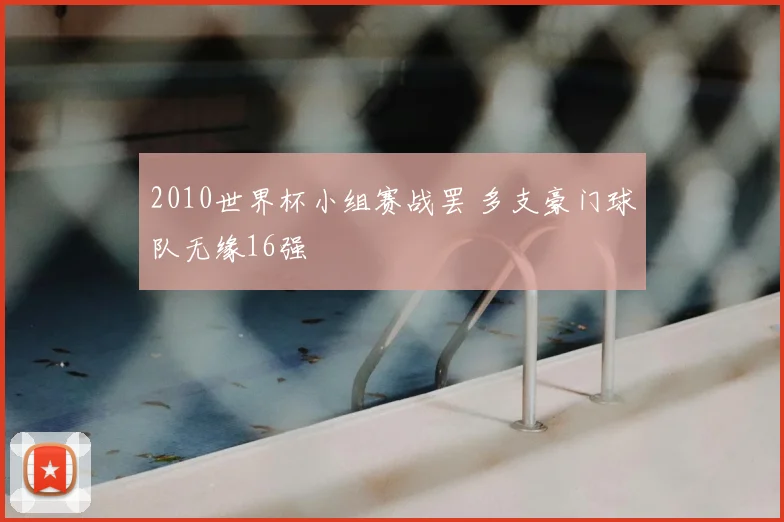 2010世界杯小组赛战罢 多支豪门球队无缘16强